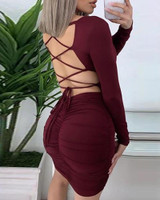 Criss Cross Backless Bodycon Dress Criss Cross Backless Bodycon Dress