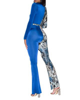 Snake Print Contrast Jumpsuit