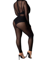Illusion Sequined Mesh Embellished Jumpsuit