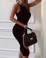 Black Halter Neck BodyCon Dress