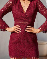 Fashion sexy V-neck slim women's bodycon dress
