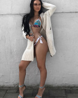 Halter Printed Lace Bandage Bikini Swimsuit