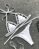 Metal Ring Cut Out Bikini Set