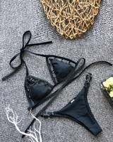 Metal Ring Cut Out Bikini Set