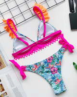 Floral Print Tied Design Bikini Set