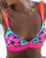 Floral Print Tied Design Bikini Set