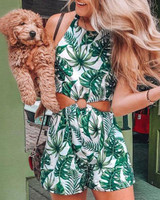 Palm Print Two-Piece Swimsuit