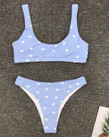 Dot Print Spaghetti Strap Bikini Sets