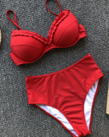 Ruched Detail High Waist Bikini Set