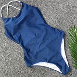 Sexy Pure Color Backless Swimwear