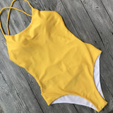 Sexy Pure Color Backless Swimwear