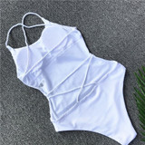 Sexy Pure Color Backless Swimwear