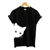 Cat Looking Outside Print Women Tshirt Cotton Casual Funny T Shirt for Lady Girl Top