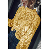 Sexy Lace Solid Color Blouses