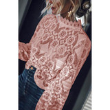 Sexy Lace Solid Color Blouses