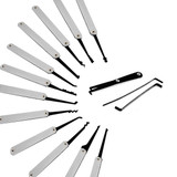 DANIU Transparent Practice Padlock with 12pcs Unlocking Lock Picks Set Key Extractor Tools