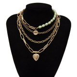 Multi Layered Pearl Choker Necklace
