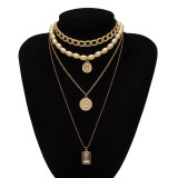 Multi Layered Pearl Choker Necklace