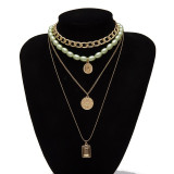Multi Layered Pearl Choker Necklace