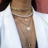 Multi Layered Pearl Choker Necklace
