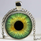 1 PC Glass Photo Jewelry Dragon Eye Necklace,Cat Eye pendant Necklace,Blue EyeGlass Dome Necklace jewelry