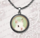 2017 New Limited Trendy Women Collares Collier Necklace Rabbit Pendant Bunny Necklace Cute Animal Jewelry Glass Dome Pendant HZ1