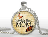 2017 Time-limited Limited Collier Collares Maxi Necklace World's Best Mom Necklaces Mother's D Jewelry Glass Dome Pendant HZ1
