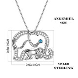 925 Sterling Silver Lucky Jewelry CZ Elephant Vintage Pendant Necklace, Box Chain 18"