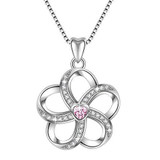 925 Sterling Silver Mom Love Heart Vintage Pendant Necklace, Box Chain 18"