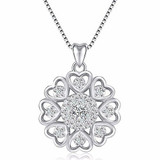 925 Sterling Silver Vintage Pendant Necklace, Box Chain 18"