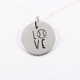 Baseball Love Necklace - Sterling Silver