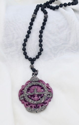 Carved Lavender Jade Pendant