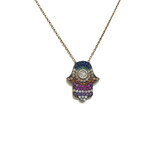 Hamsa Rainbow Necklace