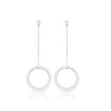 Pèrle Circle of Pearls Chain Stud Earrings