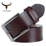 men belt cow genuine leather luxury strap male belts