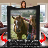 FOREVER BEST FRIENDS HORSE PERSONALIZED BLANKET