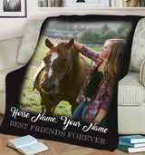 FOREVER BEST FRIENDS HORSE PERSONALIZED BLANKET