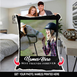 FOREVER BEST FRIENDS COW PERSONALIZED BLANKET