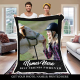 FOREVER BEST FRIENDS COW PERSONALIZED BLANKET