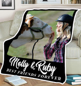 FOREVER BEST FRIENDS COW PERSONALIZED BLANKET