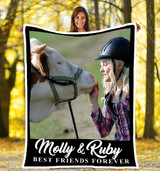 FOREVER BEST FRIENDS COW PERSONALIZED BLANKET