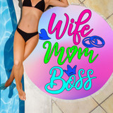 WIFE MOM BOSS BEACH/PICNIC BLANKET