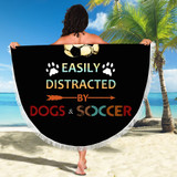 EASILY DISTRACTED BY DOGS AND SOCCER BEACH/PICNIC BLANKET