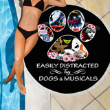 EASILY DISTRACTED BY DOGS AND MUSICALS BEACH/PICNIC BLANKET