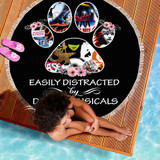 EASILY DISTRACTED BY DOGS AND MUSICALS BEACH/PICNIC BLANKET