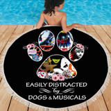 EASILY DISTRACTED BY DOGS AND MUSICALS BEACH/PICNIC BLANKET