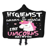HYGIENIST UNICORN HOODED SHERPA BLANKET