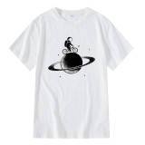 100% cotton short sleeve funny  space design Men t shirt