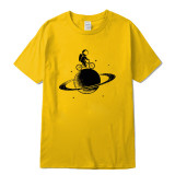 100% cotton short sleeve funny  space design Men t shirt