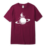 100% cotton short sleeve funny  space design Men t shirt